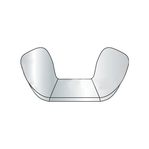 Newport Fasteners Wing Nut, 7/16"-14, Steel, Zinc Plated, 1 in Ht, 1.94 in Max Wing Span, 500 PK 139458 - main
